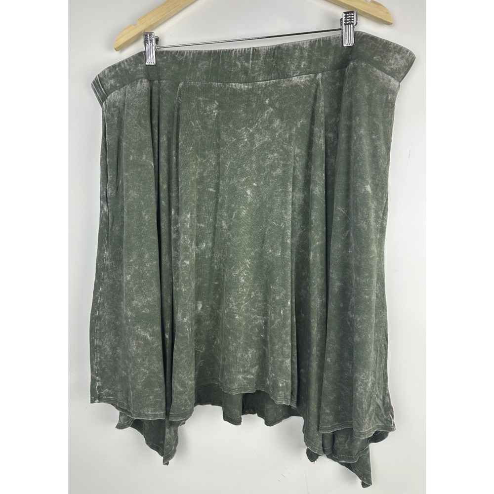 Torrid Handkerchief Mini Skirt Super Soft Washed Olive Plus Size 3 3X Grunge - Picture 10 of 11